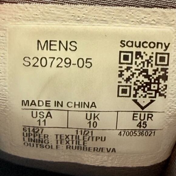 Saucony Ride 15 Mens Size 11 Black White Lace-Up Power Running Shoes S20729-05 - Picture 8 of 8